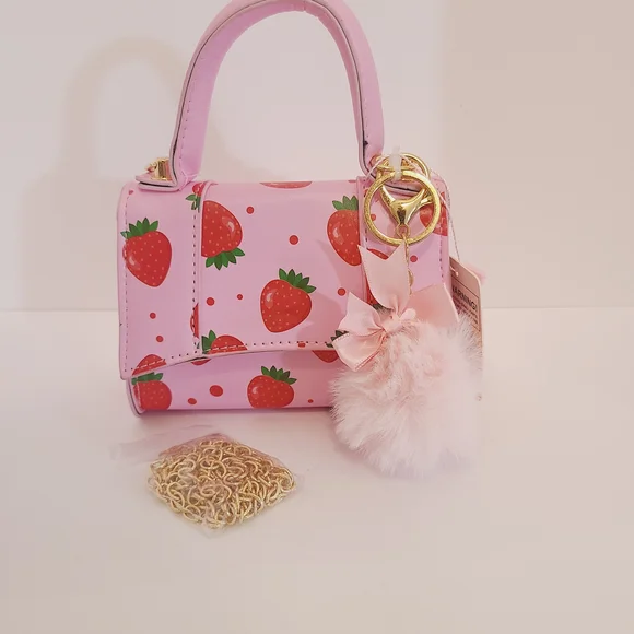 Willow & Ruby Strawberry Mini Bag w/ Pom Charm - Picture 2 of 12
